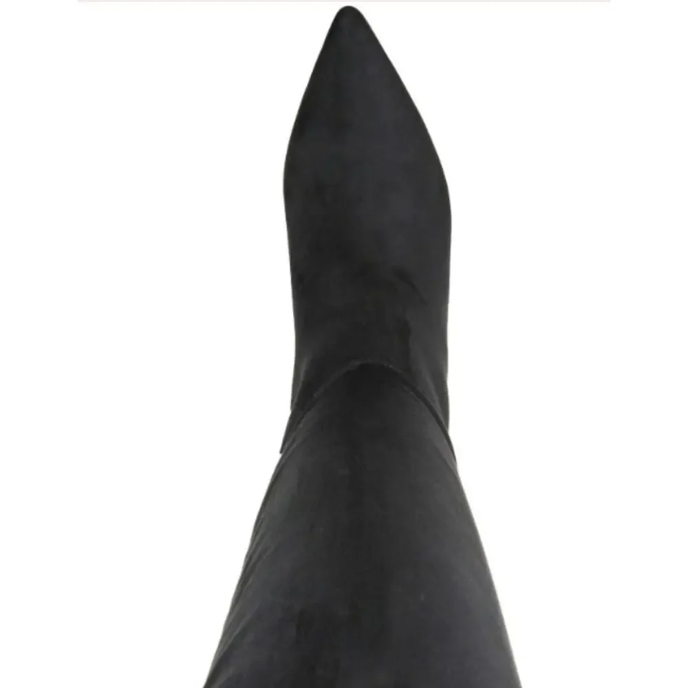 NEW On 34th Gabriellaa Over-The-Knee Boots 5M Micro Suede Black Pointed Toe